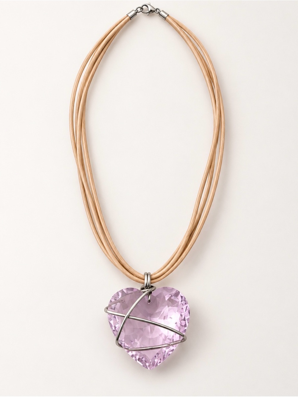 Swarovski Lavender Crystal Heart Pendant Necklace